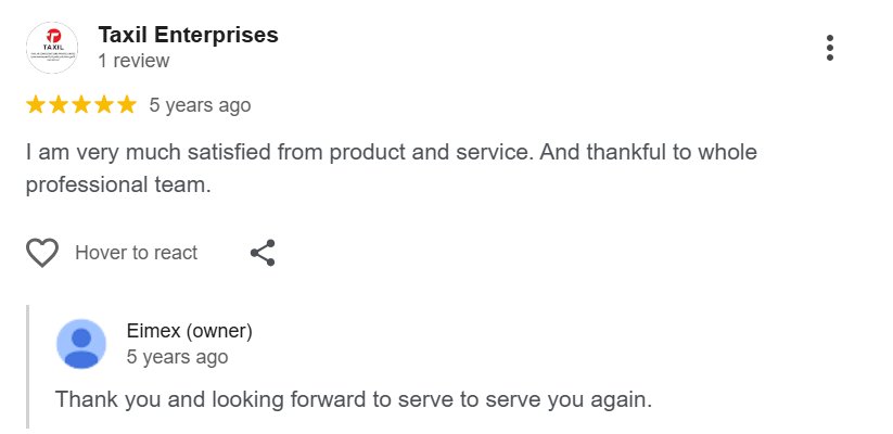 Screenshot of a published EIMEX Solar customer review (7)