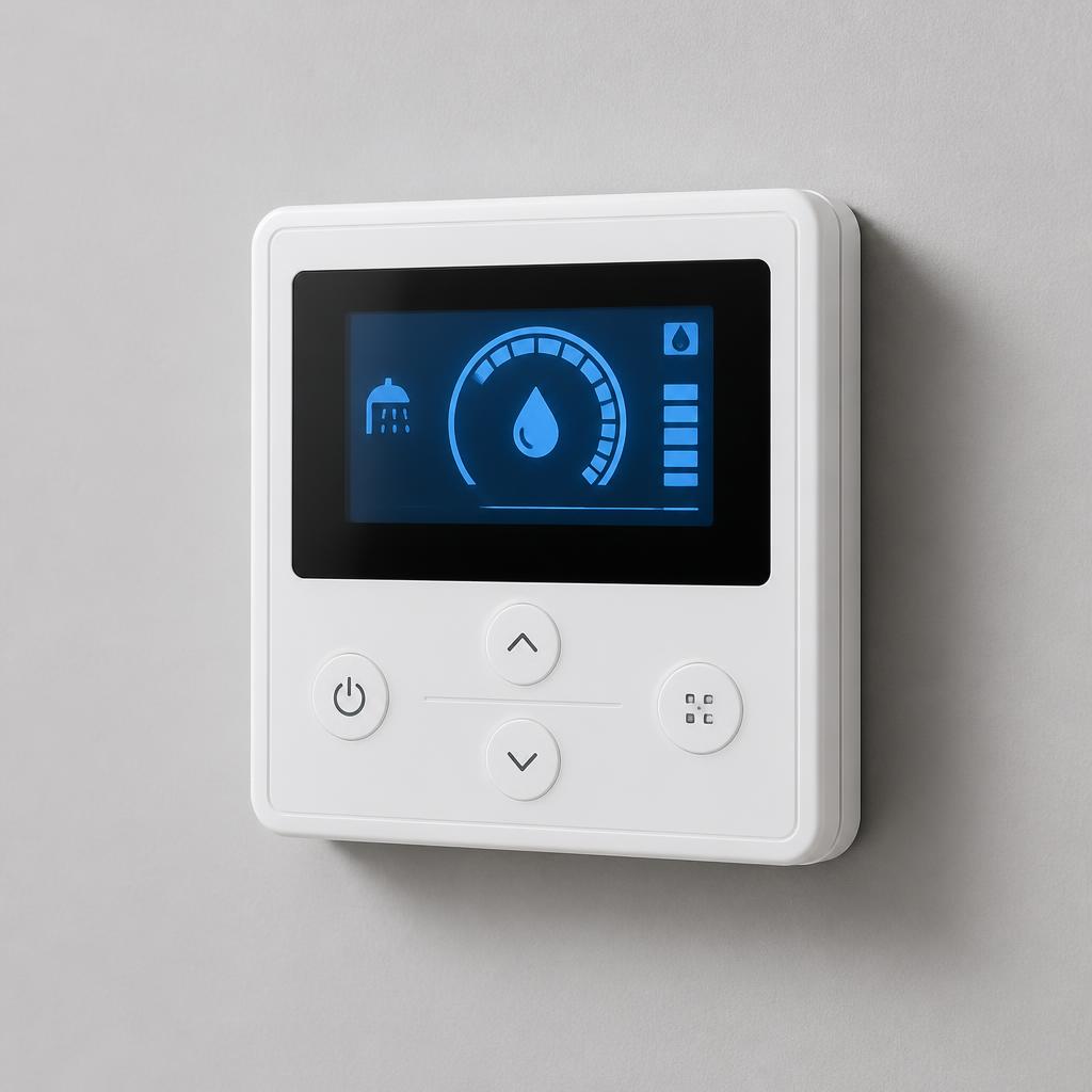 Wall-mounted EIMEX smart water heater controller with digital display